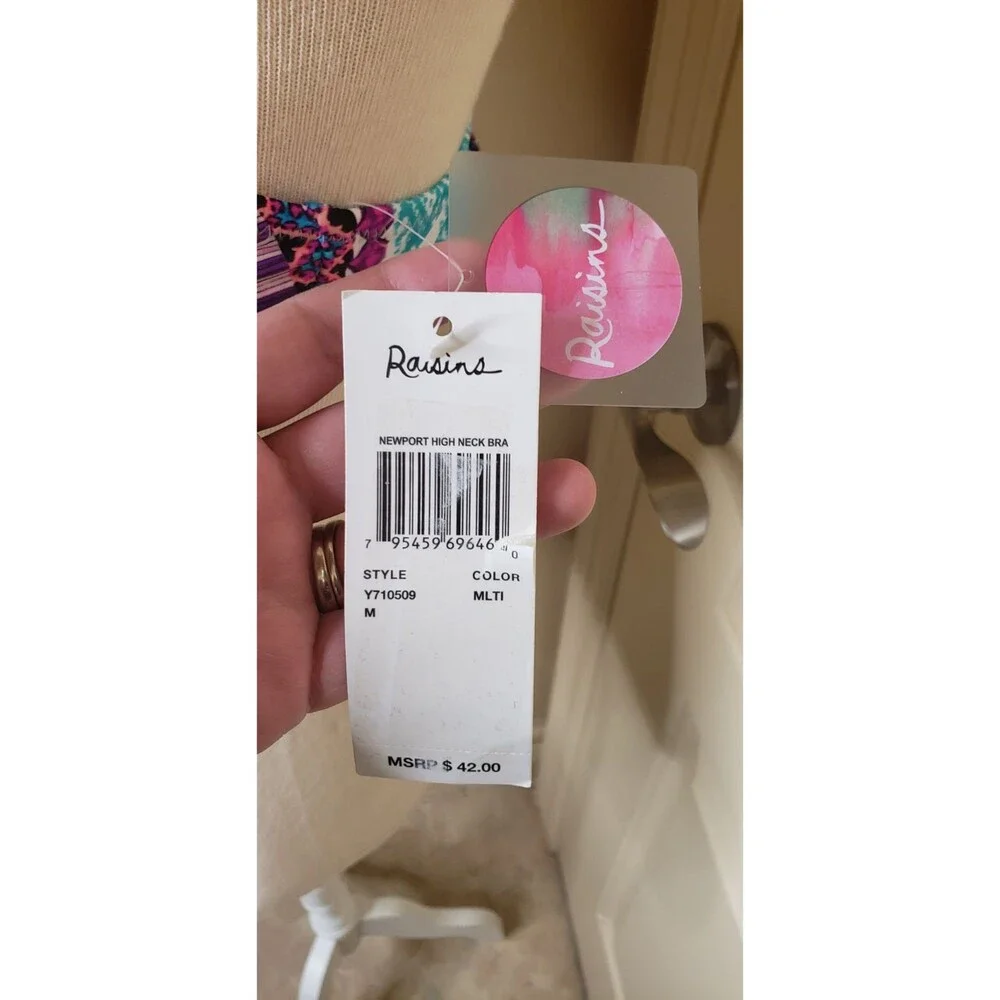 Raisins bikini top, size medium, new